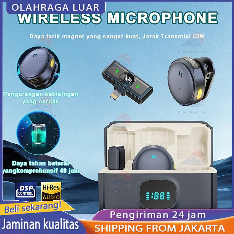 Mikrofon Nirkabel Lavalier Mic Portabel Audio Video Pembuatan Rekaman Wireless Microphone HP Clip On