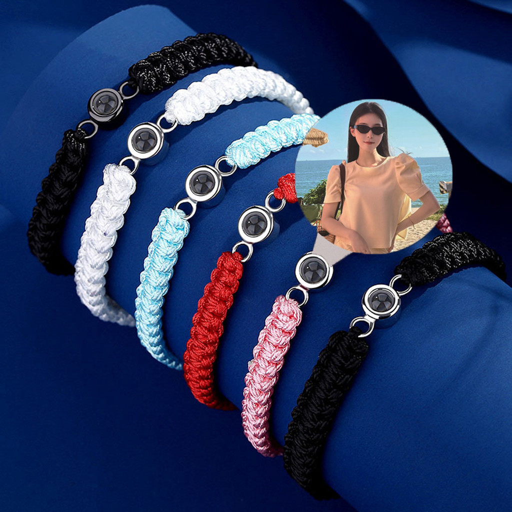 ORINTHIA Gelang S925 Model Tebal Custom Proyeksi Foto Pria Wanita Hadiah Ulang Tahun Anniversary Kot