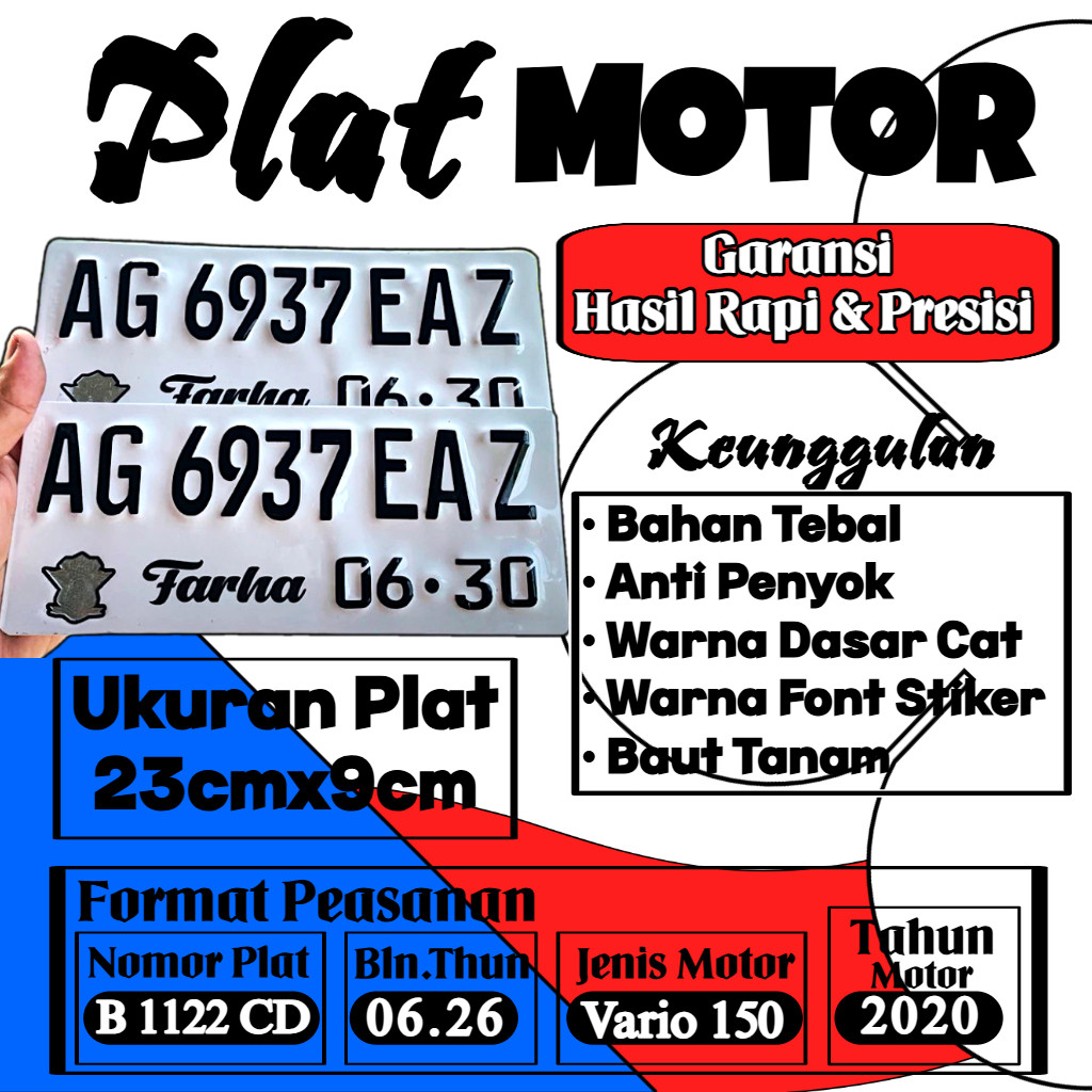 Plat Putih / plat nomor terbaru BAUT TANAM