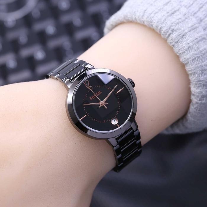 Jam tangan wanita fossil bling bling - Full hitam