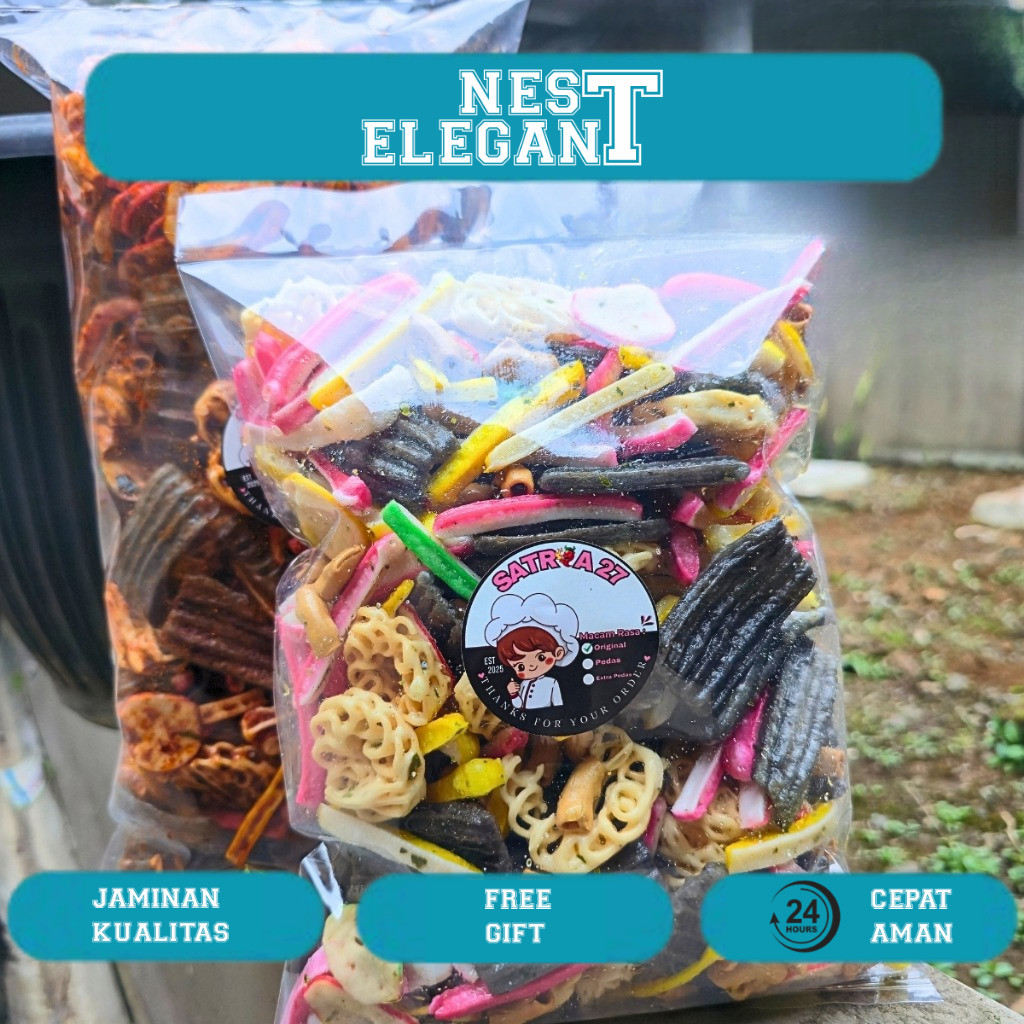 

kerupuk seblak campur/ Aneka seblak mix pedas kemasan isi 1kg