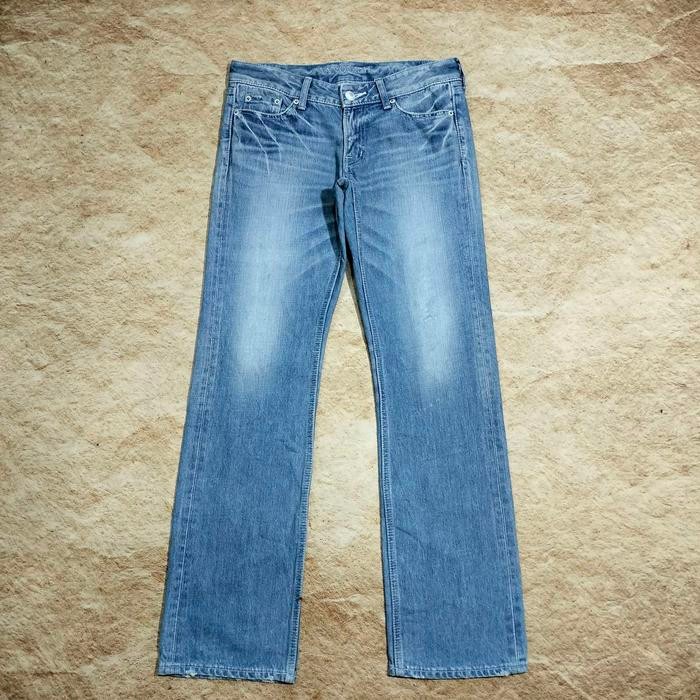 celana jeans fading VANQUISH made in JAPAN light blue denim casual bagus size 32