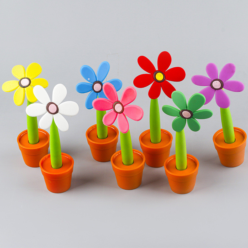 

1pcs Umfinger Cute Creative Sunflower Potted Ballpoint Pen For Kids Funny Cartoon Plant Writing Pens Fashion Office Supplies