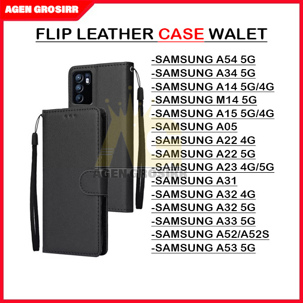 AG - FLIP LEATHER CASE WALET SAMSUNG A07 A05 A06 A15 4G 5G A22 4G 5G A23 4G 5G A26 A31 A32 4G 5G A33