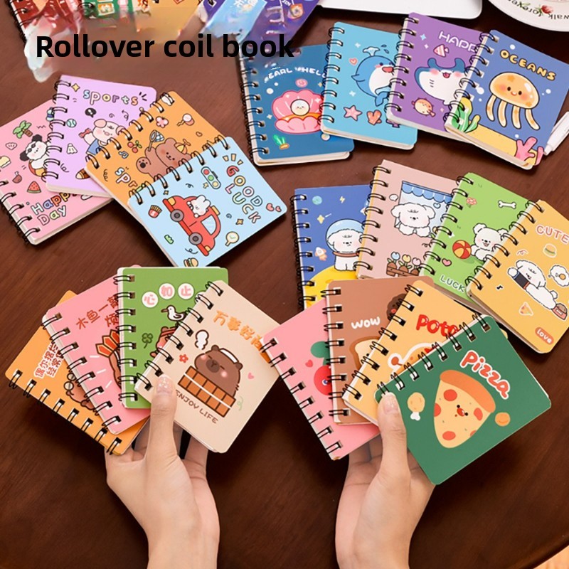 

Fashion Cartoon Cute Coil Book Student Stationery Portable Pocket Notebook Mini Rollover Notebook Small Notepad
