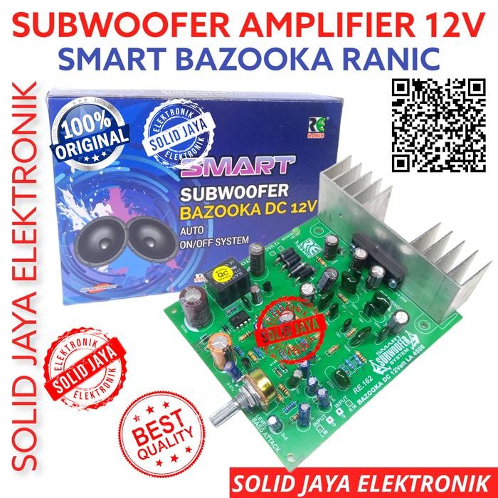 KIT POWER SUBWOOFER BAZOOKA DC 12V AUTO ON OFF SMART BASS RANIC 677