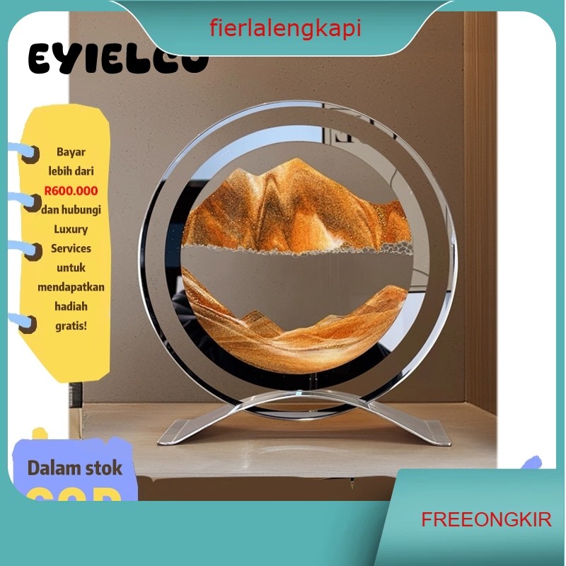 Lukisan Pasir Kaca Elegan - Dekorasi Meja Ruang Tamu & Kabinet TV