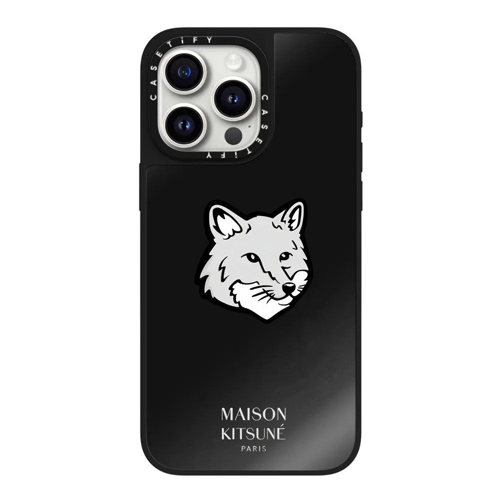 CASETi Maison Kitsune Fox Hard Plastic Acrylic Mirror Case Cover For iPhone 11 16 12 13 14 15 Plus P