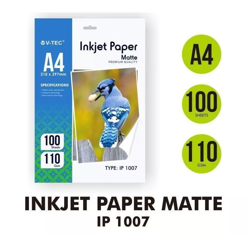 

V-TEC INKJET PAPER MATTE A4 IP 1007 GMA