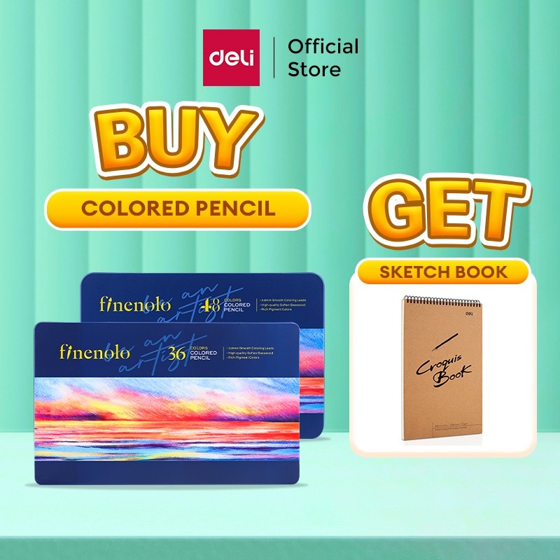 

Deli Colored Pencil / Pensil Warna 24 36 48 72 Warna Lebih Panjang Teknologi Hybrid EC122