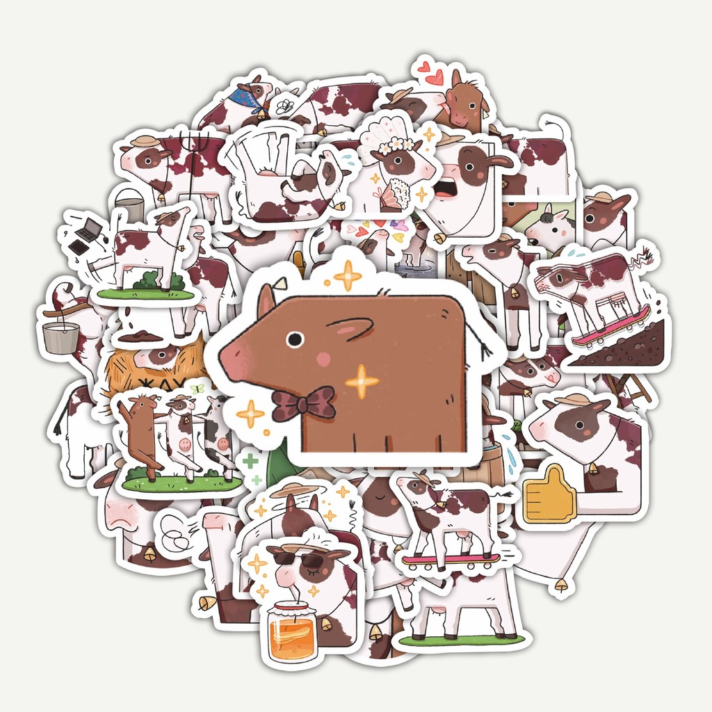 

Sticker Pack Funny Character Aprelka The Cow | Sticker TUMBLR | Stiker LAPTOP KOPER HELM