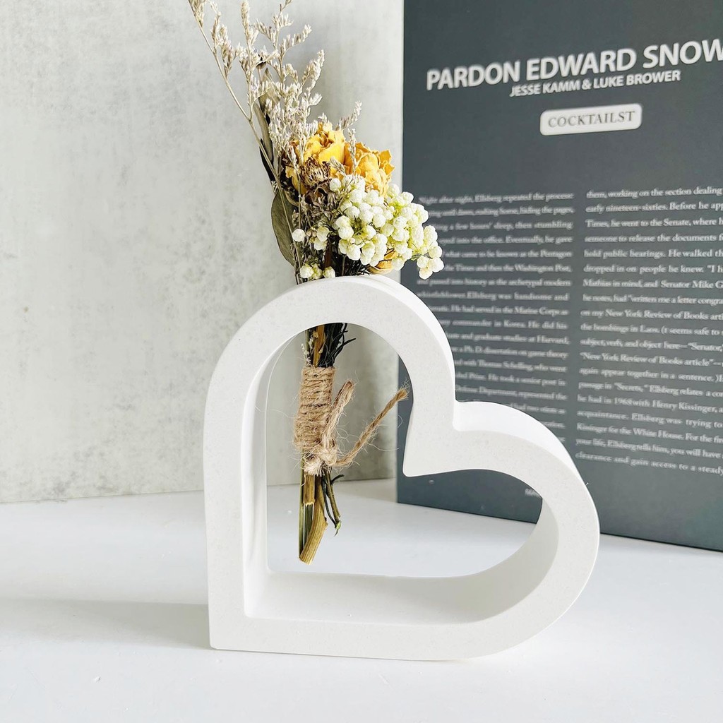 

3pcs/Set Heart-Shaped Flower Set Silicone Mold DIY Concrete Gypsum Resin Mold Home Decoration Handicraft