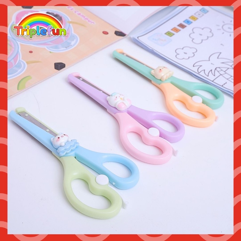 

Gunting Tin Hao Stainless Animal Aman Safety Scissors Plastik Kecil Karakter Hewan