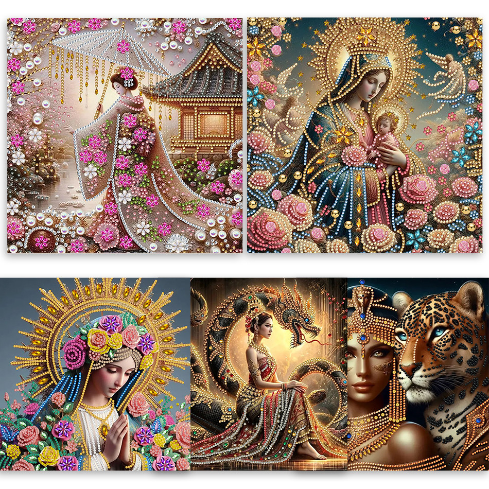 

GATYZTORY Diamond Art Painting Kits For Beginners Japanese Women Diy Special Shape Diamond Art Kits Home Decoration 30x30cm