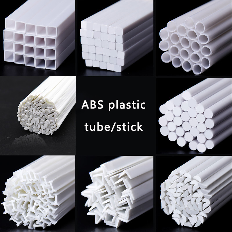 

Diy Building/House Scene Materials ABS Plastic Round/Square/Half Round White Stick/Tube Accessories Tool Diorama Kits 25Pcs/Lot