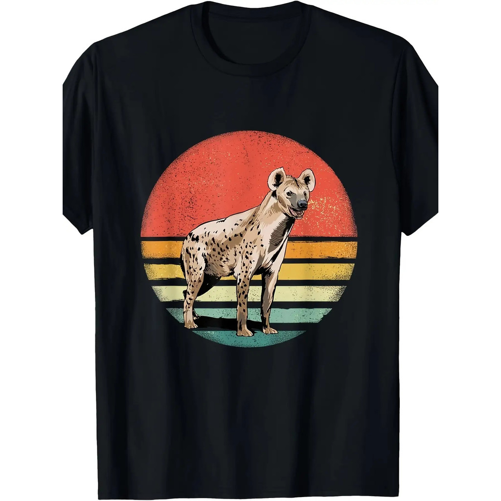 Kaos Hewan Hyena Gaya Retro Penjaga Kebun Binatang 100% Katun - 220g