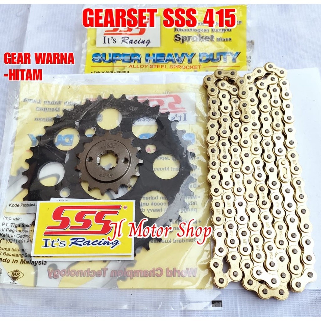 GIRSET GEARSET SSS BLACK 428 MEGAPRO VERZA SONIC CB150 R CBR 150 TIGER  - GIR GEAR SET SSS HITAM 428