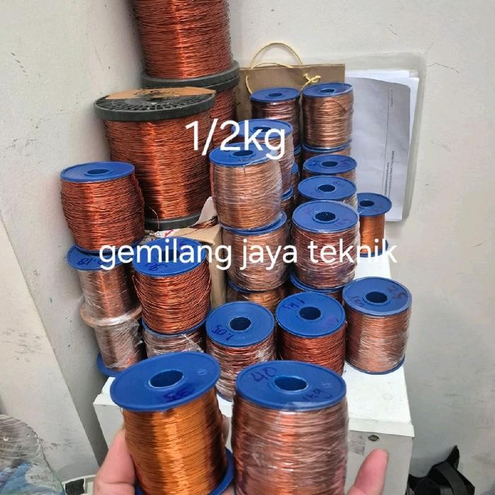 kawat tembaga gulungan dinamo supreme kawat email tembaga 1rol 1/2kg kawat emael