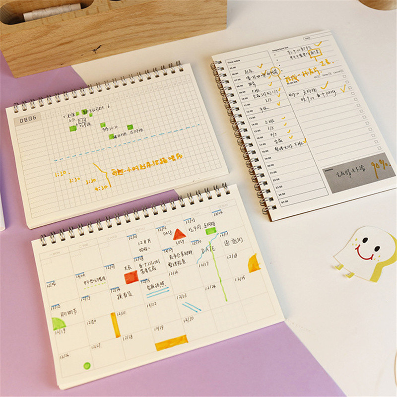 

2025 Spiral A5 Notebook Planner Daily Weekly Monthly Kraft Paper Organizer Agenda School Office Schedule Stationery Gifts