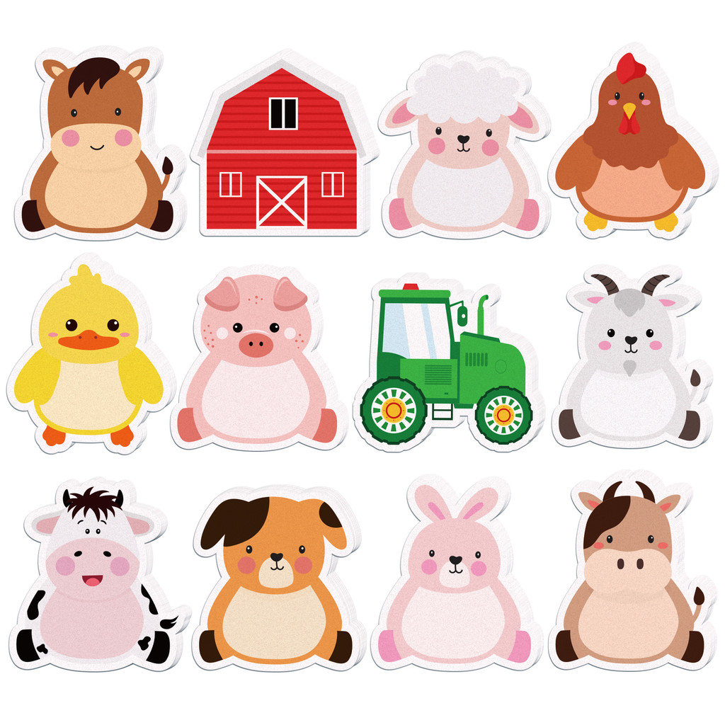 

12/24/36pcs Farm Animals Shaped Memo Pads Set,Self-Stick Notes Pads,Refrigerator Sticky Notes for Kids Gifts Home Use Supplies