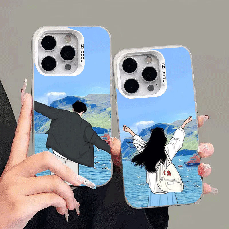 ✨Hadiah Couple✨Casing Couple iPhone All Type SoftCase Lucu untuk iPhone 16 13 11 15 pro xs XR 15 14 