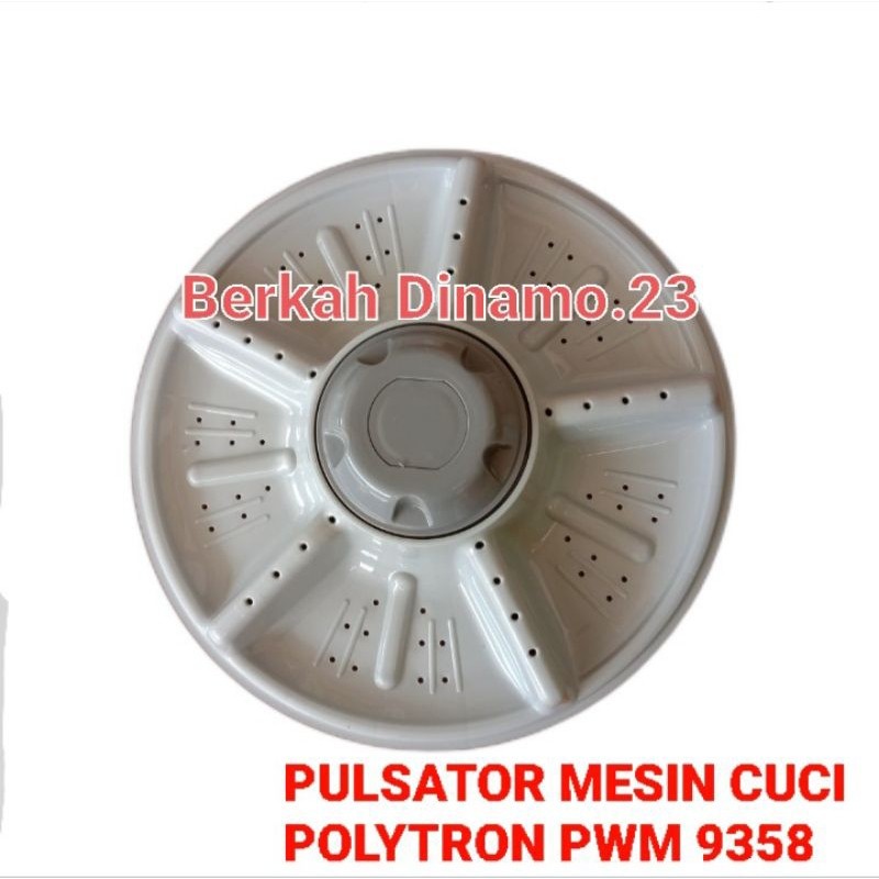 Polytron PWM 9358 Mesin Cuci Twin Tube 9 KG - 2 Tabung Manual, Big Pulsator, 1400 RPM