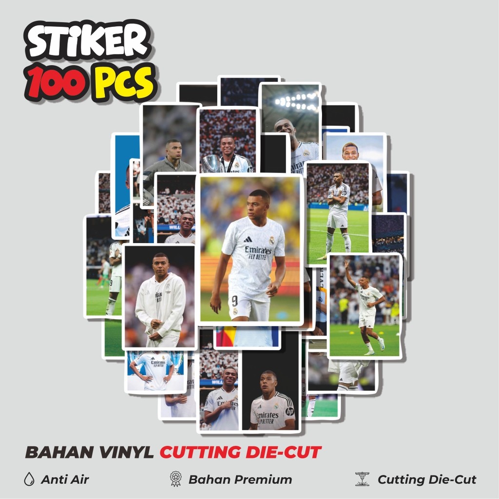 

Terbaru! 50 pcs Stiker Sepak Bola RM Mbappe V2 Dekorasi Lucu Kreatif untuk Notebook, Skateboard, HP