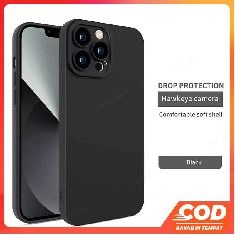 SOFTCASE FULL BLACK SAMSUNG A20S/A21S CASE MACARON PRO CAMERA HITAM POLOS - NA