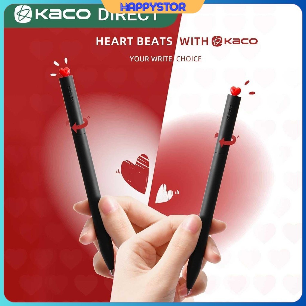 

Kaco Pena Pulpen Gel Dual Ballpoint Black Ink Heart Deco 0.5mm 1 PCS - K1055
