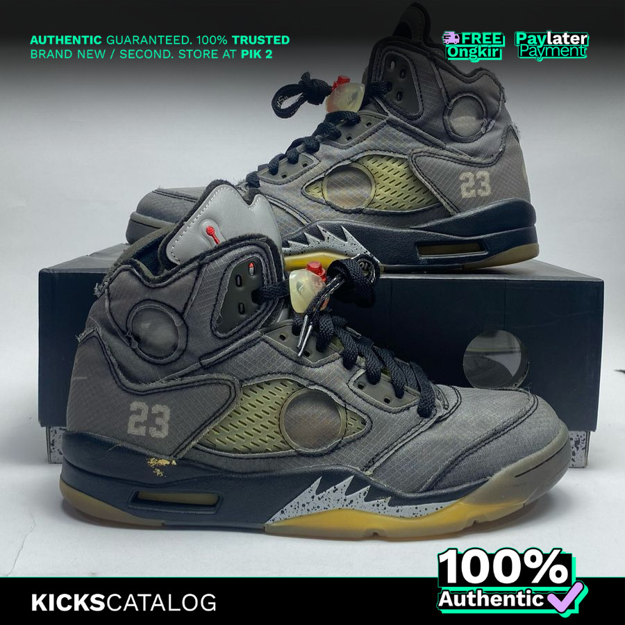 Jordan-5-Retro-Off-White-Black (AJ-2169) -100% Authentic | VNDS