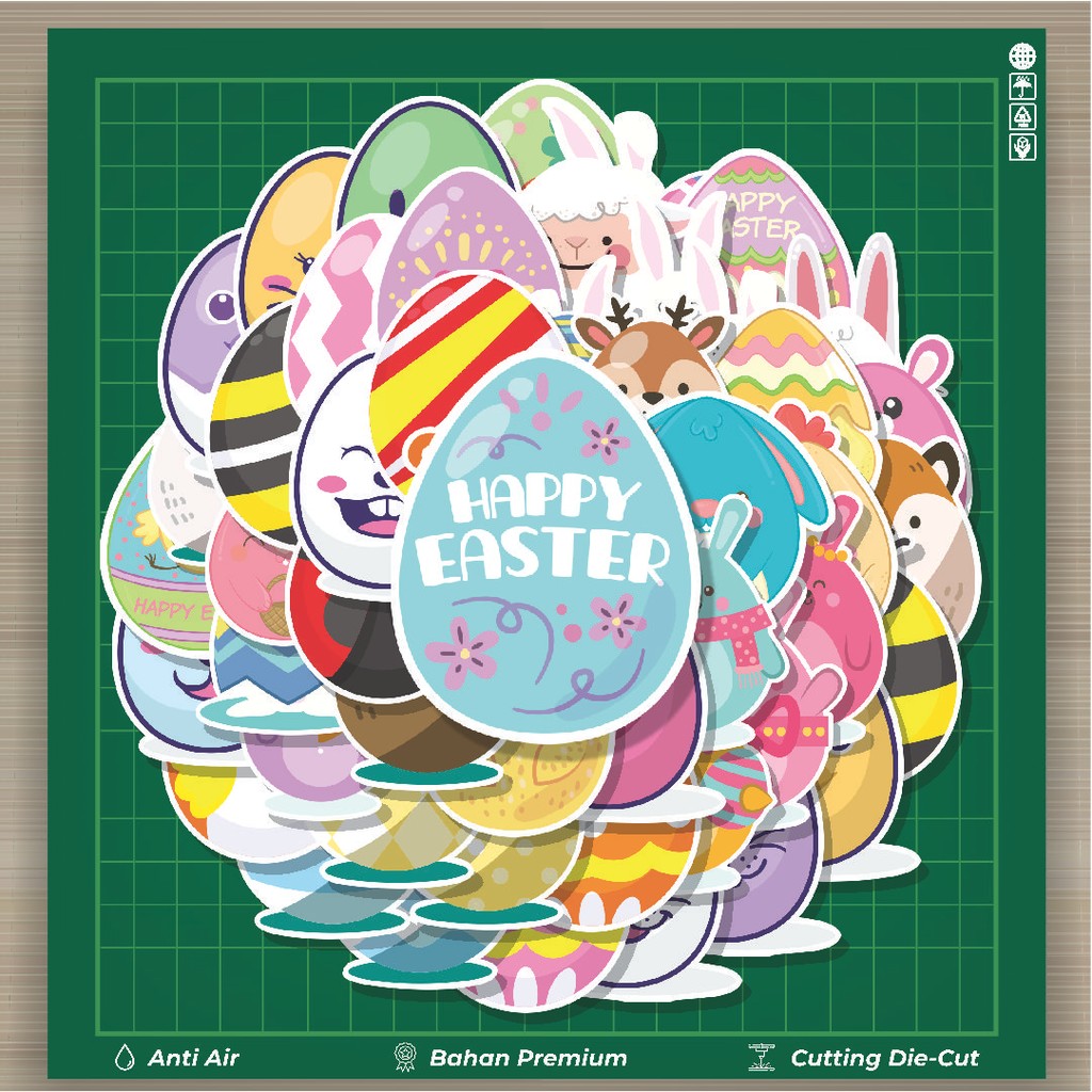 

HOT 50 PCS STIKER Stiker Easter Egg [Telur Paskah] Stiker Fashion Cars Decal Dingin Kartu Album Custom Vinyl Anti Air- Sticker Aesthetic Buku Journal Koper Casing HP Tablet Laptop Helm Motor Botol Minum