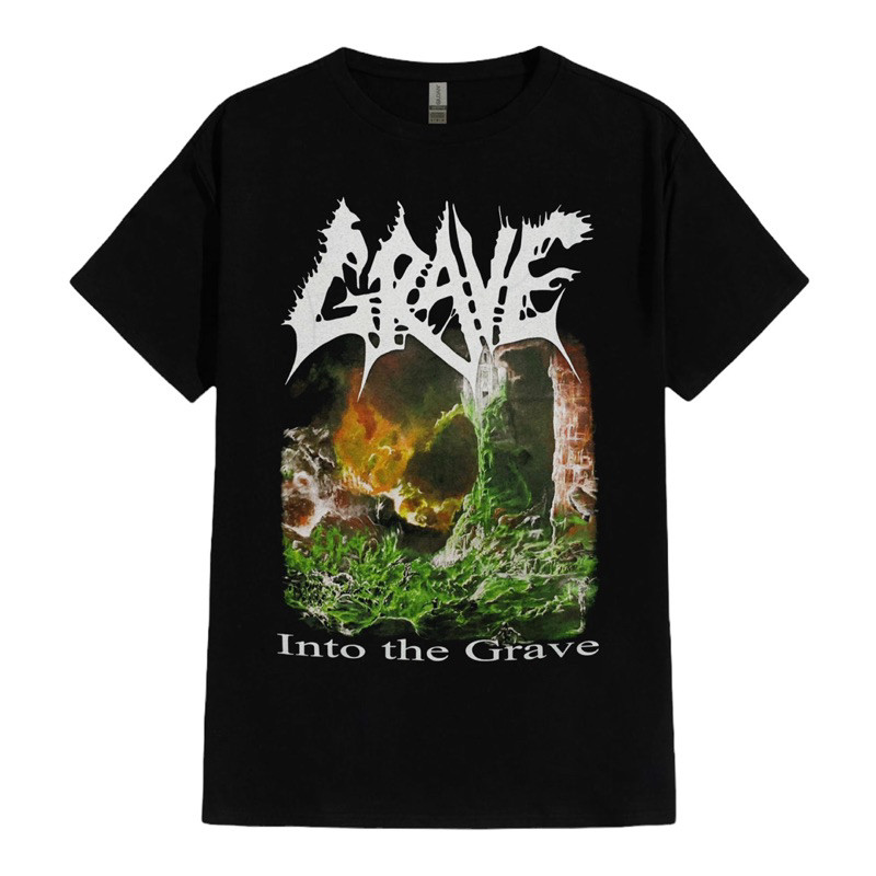 (COD) T-SHIRT / KAOS BAND OFFICIAL GRAVE - INTO THE GRAVE