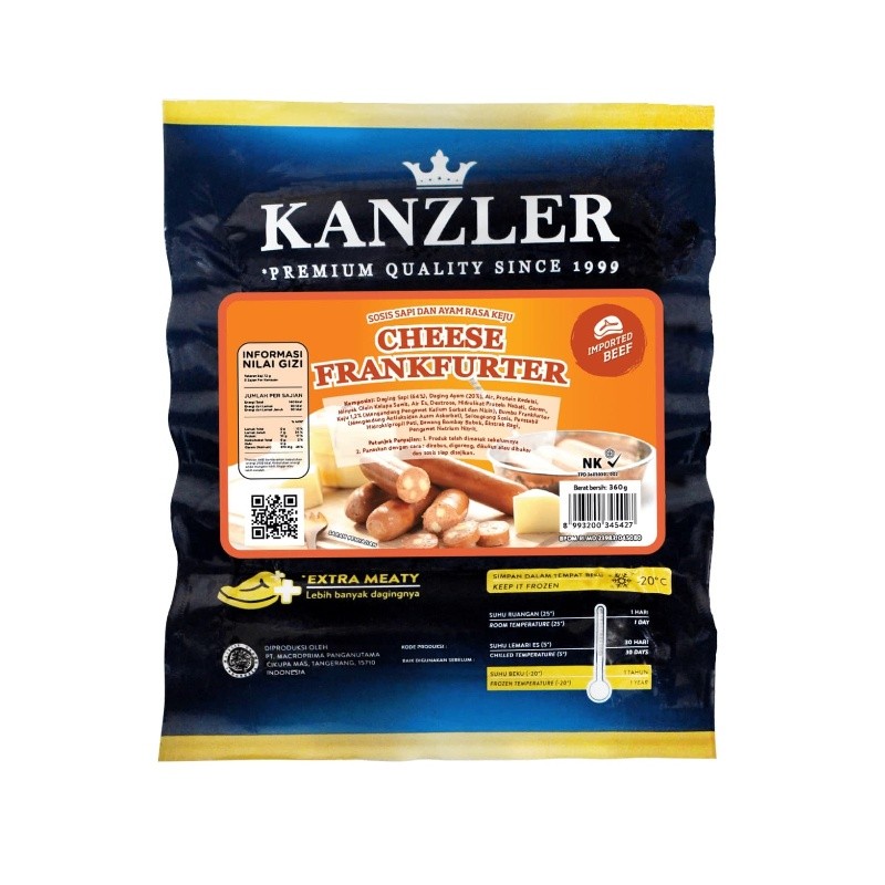 

Kanzler Sosis Cheese Frankfurter 360 Gram - ARDABA STORE