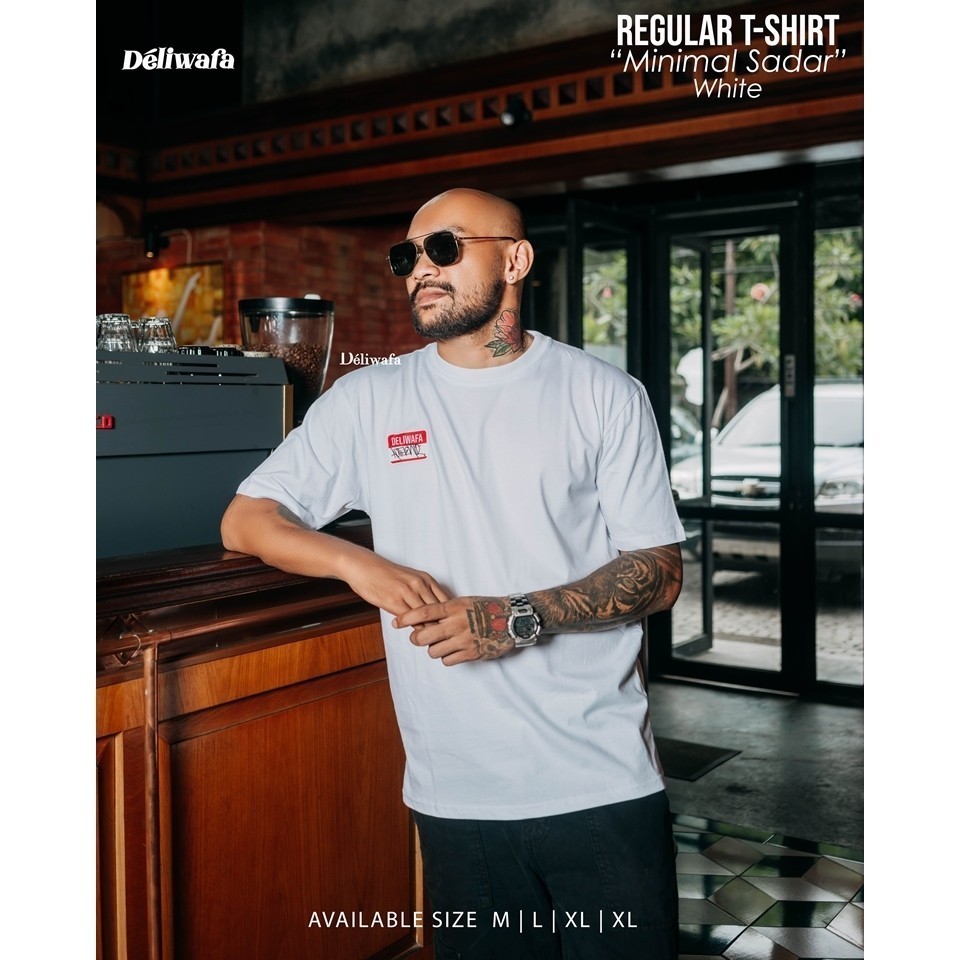 Original Deliwafa - Minimal Sadar| T-Shirt Regular | Kaos Lengan Pendek | Baju Pria Wanita
