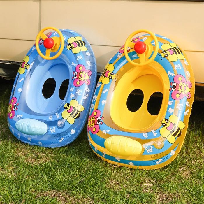 Pelampung Renang Anak Bayi Bentuk Perahu Lucu dengan Setir Ban Apung Anak untuk Belajar Berenang Ama