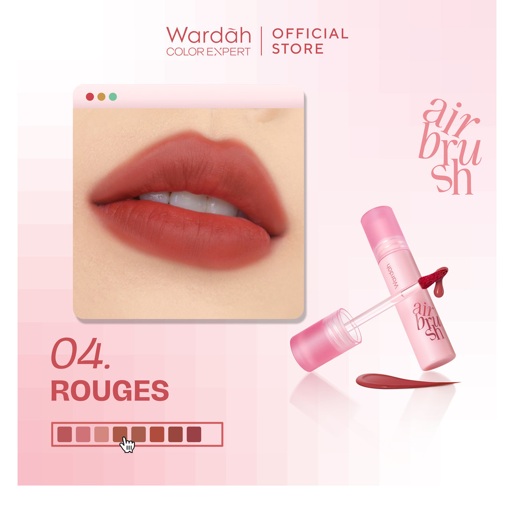 [Gift Not For Sale] Wardah Airbrush Lip Tint 04 ROUGES 3 g