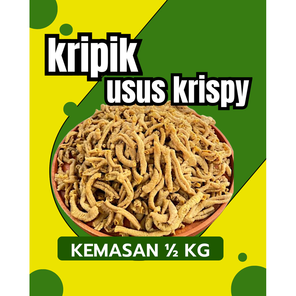 

Keripik Usus Ayam Crispy 1/2kg