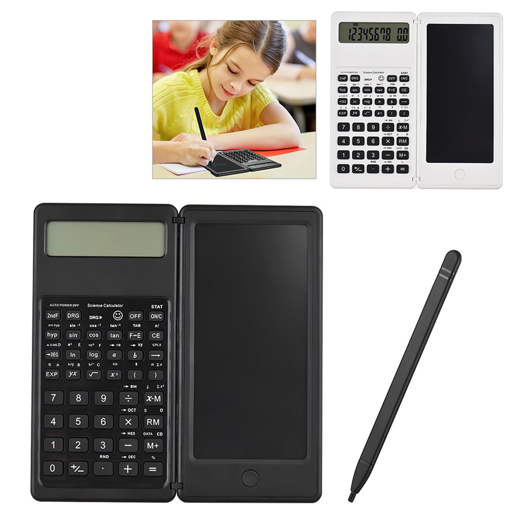 

2-in-1 Foldable Scientific Calculator with Writing Tablet Digital Drawing Pad, Ideal for Office, Business & School Use