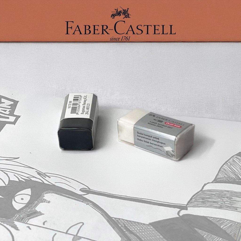 

NN FABER CASTELL Penghapus Kecil / Eraser Dust Free White Black Small / Bebas Debu Faber Castel Radierer Eraser