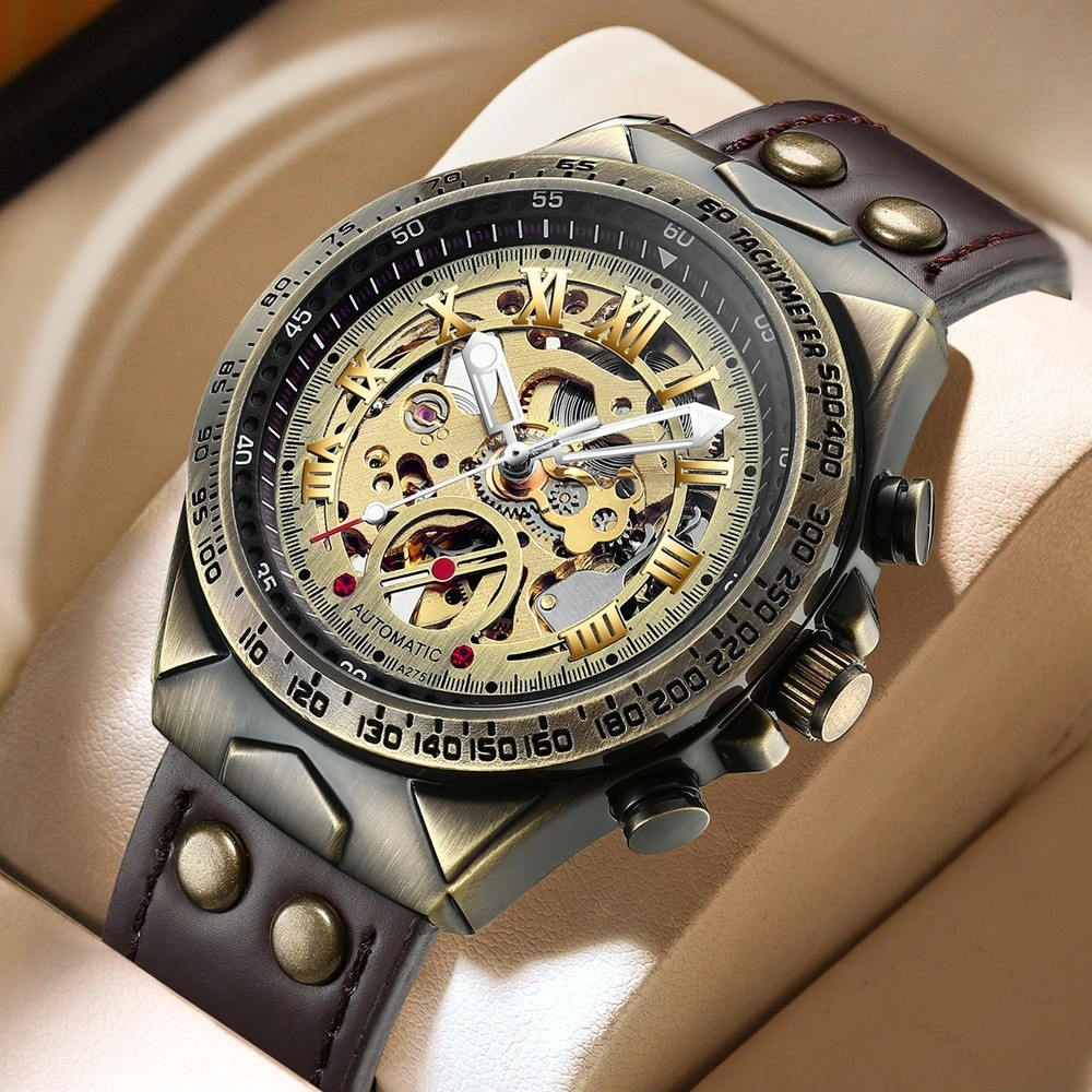 FNGEEN Jam Tangan Kulit Otomatis Original Automatic Mekanik Waterproof Mechanical Watch Luxury