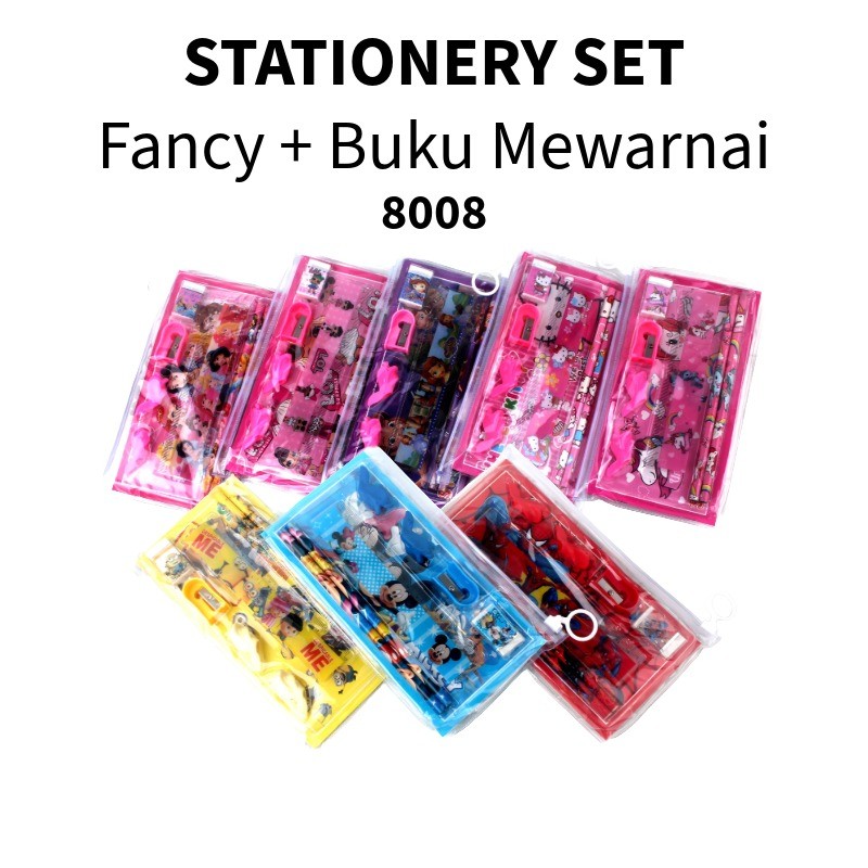 

♚Paket Alat Tulis 8in1 Mewarnai /Paket Alat Tulis Karakter 8008 / Stationery set♚