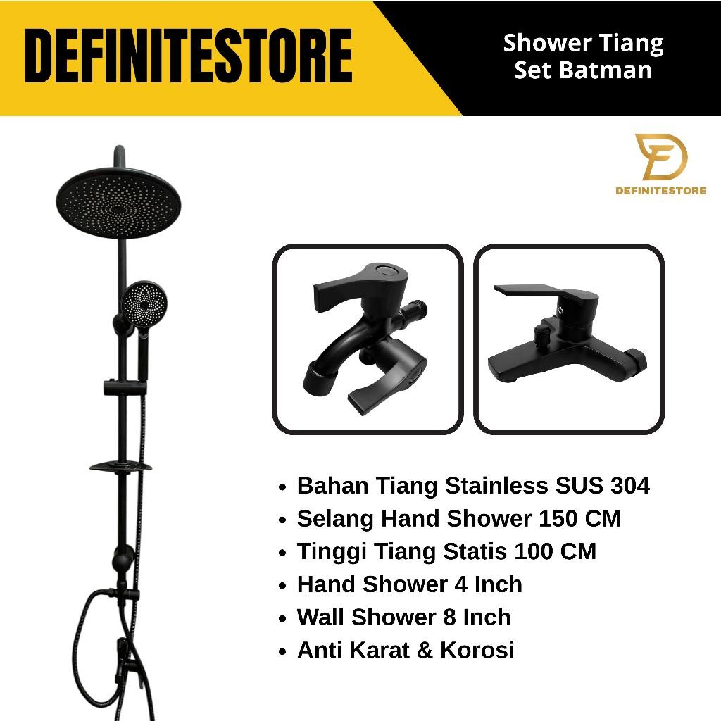 Shower Tiang Set Shower Kamar Mandi Shower Set Batman Stainless SUS 304 Anti Karat