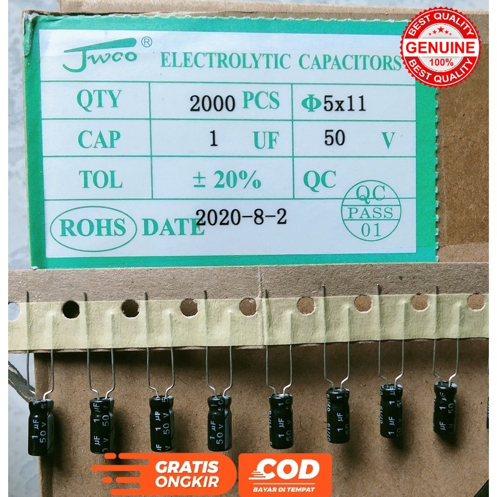 ELCO ELKO 1UF 1 UF 50V 50 VOLT ORIGINAL ASLI