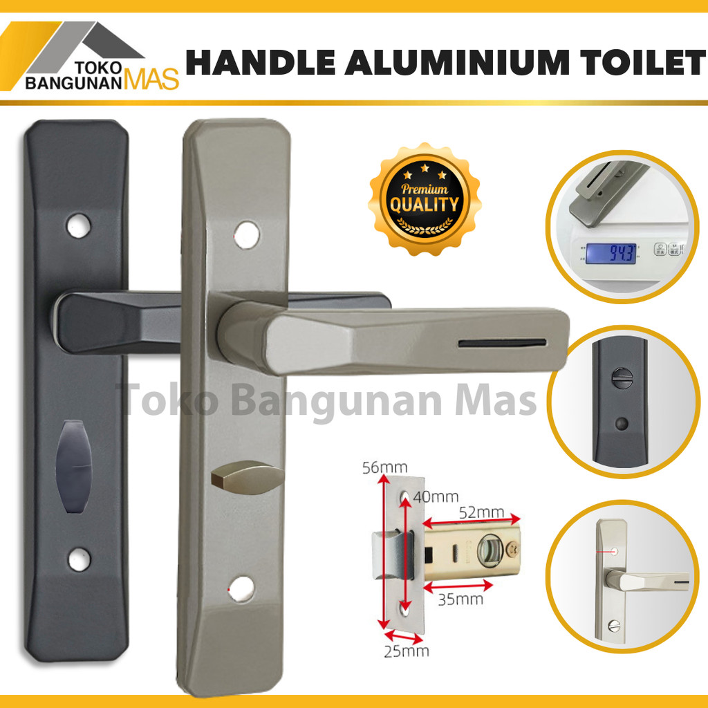 Handle Pintu Kamar Mandi Aluminium Gagang Kunci Pintu Kamar Mandi Toilet Aluminium TEMURAH
