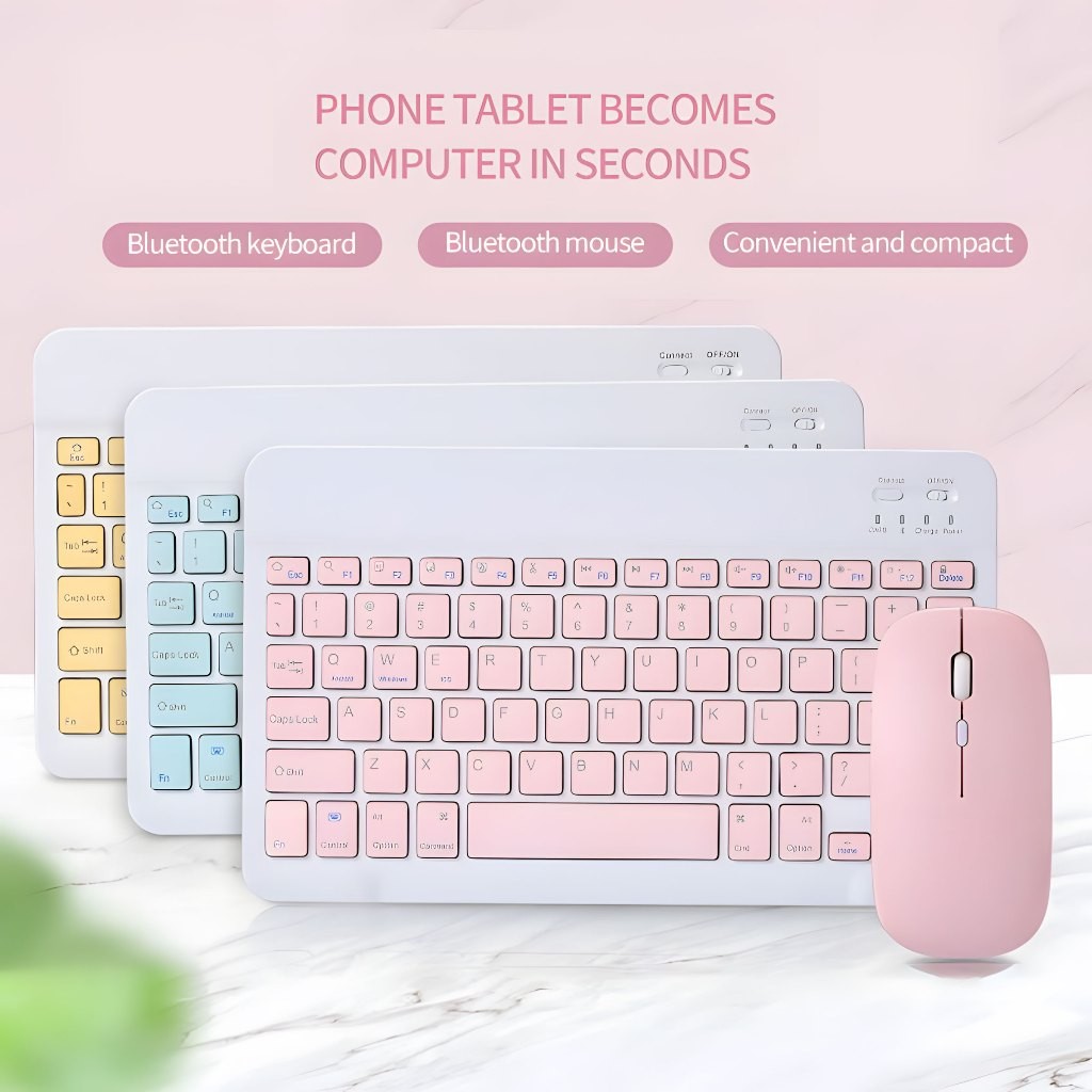 Keyboard Bluetooth Wireless 10 Inch – Keyboard Mini Portabel Silent Rechargeable iPad/Tablet/HP