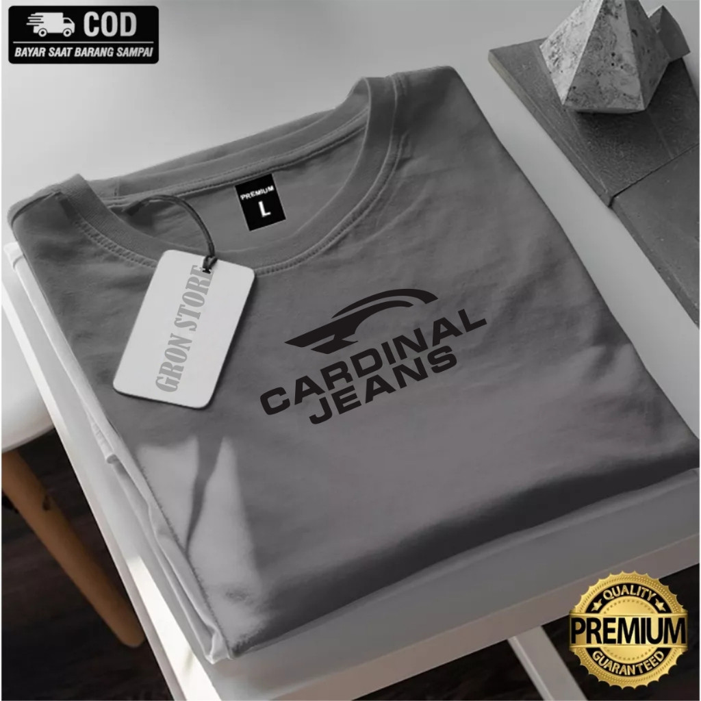 ( PROMO COD ) Kaos Distro Cardinal Jeans Terbaru Black  Motif Lengan Pendek Terbaru Atasan Cardinal 