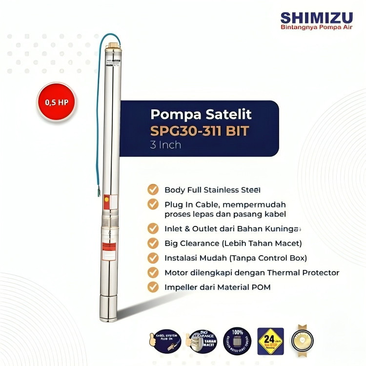 Mesin Pompa Air Submersible Satelit Shimizu SPG30-311 BIT / Pompa Satelit SHIMIZU SPG30 311 BIT