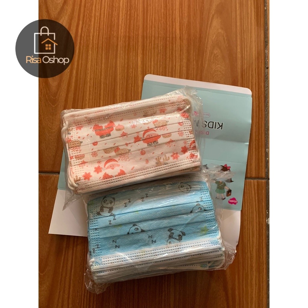 RISAOSHOP - MASKER MEDIS ANAK EARLOOP MOTIF/ MASKER ANAK MOTIF/ MASKER MURAH