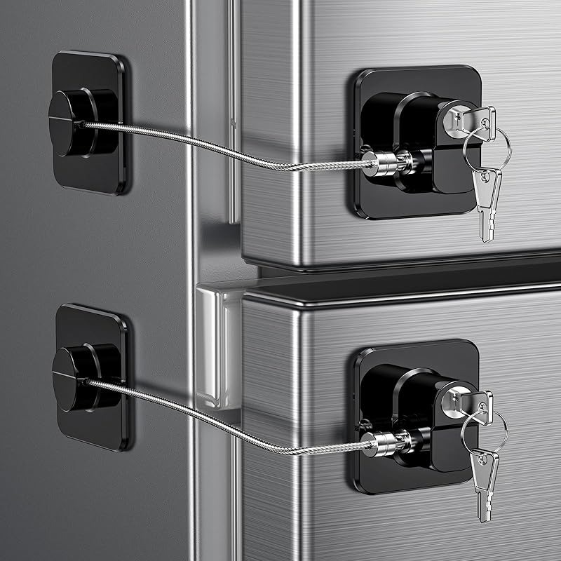 Refrigerator Door Lock, Child Proof Fridge Door Lock for Kitchen Freezer, Cabinets and Drawers, Air 