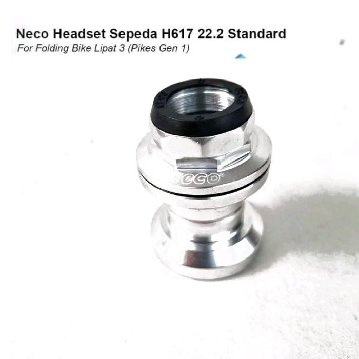 Headset KomFork Standard NECO H-671 Bearing 671 22.2 Drat Ulir 25.4 Silver Chrome Taiwan Sepeda Fede